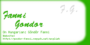 fanni gondor business card