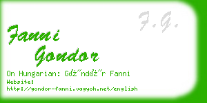 fanni gondor business card